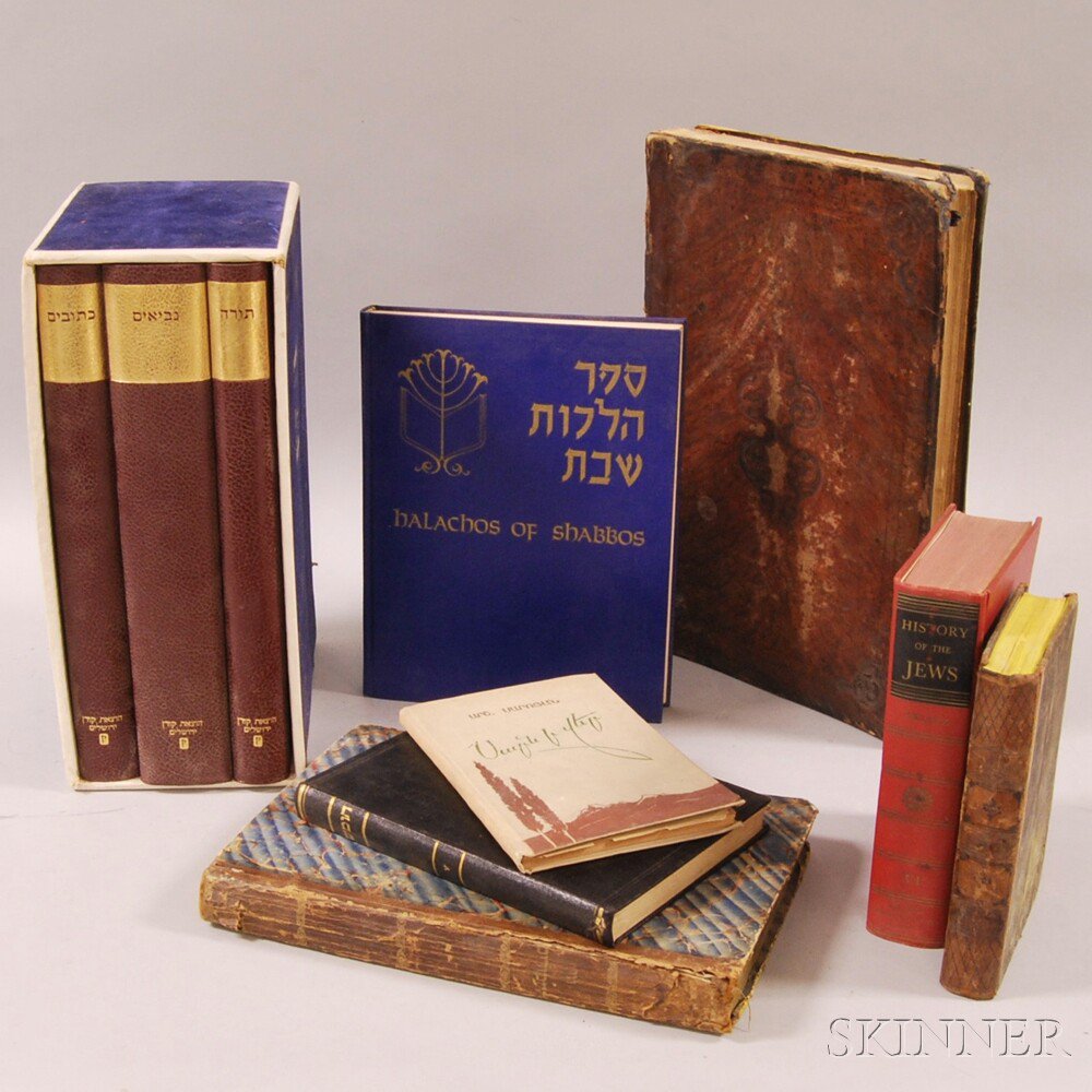 Appraisal: Large Collection of Prayer Books Chumash Commentaries and Judaic-themed Volumes