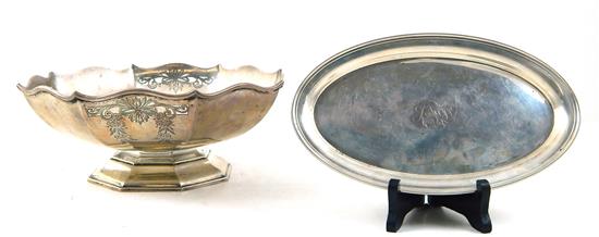 Appraisal: SILVER Two sterling silver Gorham serving pieces presentation bowl scalloped