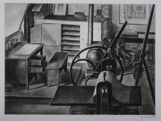 Appraisal: ARMIN LANDECK American - STUDIO PRINTING PRESS NO signed and