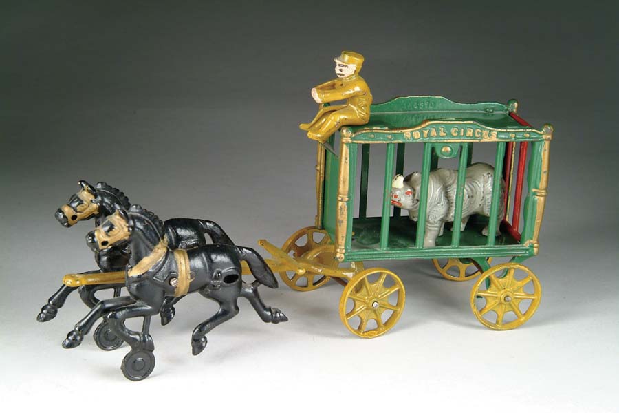 Appraisal: HUBLEY ROYAL CIRCUS CAGE WAGON Medium size green wagon with