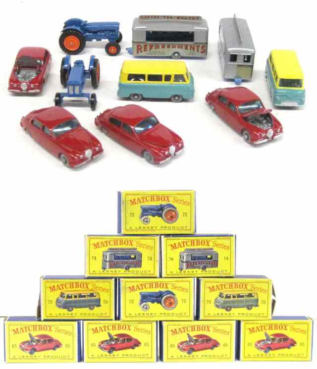 Appraisal: TEM MATCHBOX TOY VEHICLES including four Jaguar sedans Thames Estate