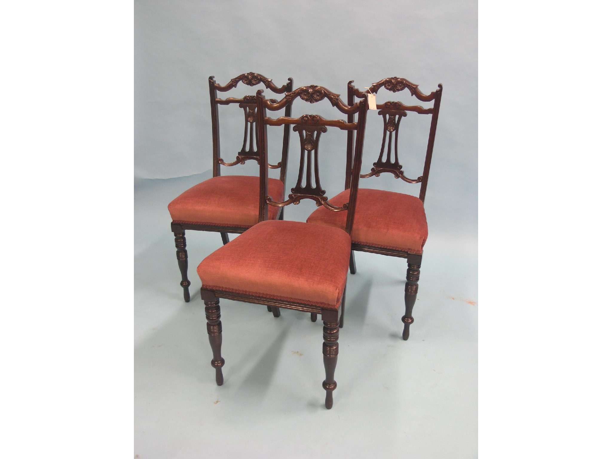 Appraisal: A set of three late Victorian dark mahogany drawing room