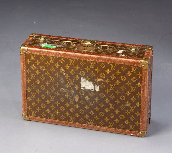 Appraisal: A Louis Vuitton suitcase first half th century height in