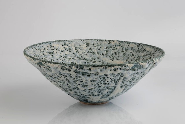 Appraisal: Emmanuel Cooper British - Bowlwhite pitted volcanic glazeimpressed potter's seal