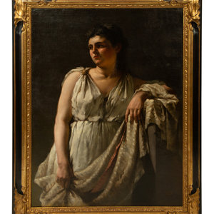 Appraisal: Continental School th Century A Three-quarter Length Portrait of Woman