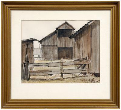 Appraisal: Harry Allen Davis watercolor Indiana Tennessee - quot Basil Maltzberger