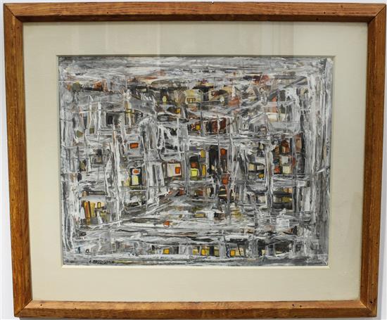 Appraisal: Sale Lot Efraim Modzelevich Israeli - Untitled acrylic on paper