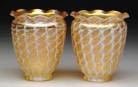 Appraisal: PAIR OF LUSTRE ART SHADES Wonderful Lustre Art shades have