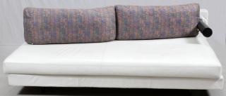 Appraisal: B B ITALIA MODERNE WHITE LEATHER SOFA B B ITALIA