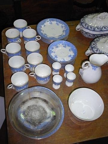 Appraisal: A ROYAL WORCESTER BLUE AND WHITE PORCELAIN PART BREAKFAST SET