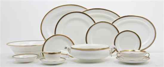 Appraisal: An English Porcelain Dinner Service for Twelve Hammersley Co having