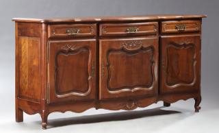 Appraisal: Louis XV Style Parquetry Inlaid Walnut Bowfront Si Louis XV