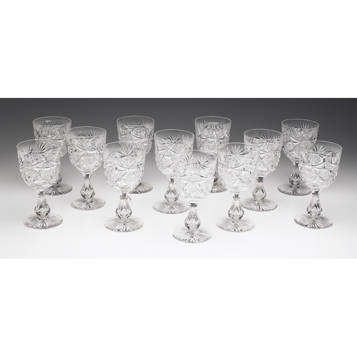 Appraisal: Libbey Cut Glass wines set of twelve Colonna pattern hobstars