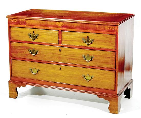 Appraisal: Chippendale style inlaid mahogany chest of drawers th century rectangular