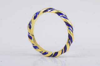 Appraisal: Tiffany Enamel Gold Band Tiffany enamel twisted wire gold band