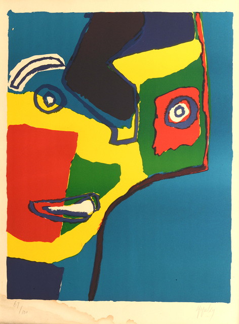 Appraisal: Karel Appel Dutch - Face signed dated and numbered in