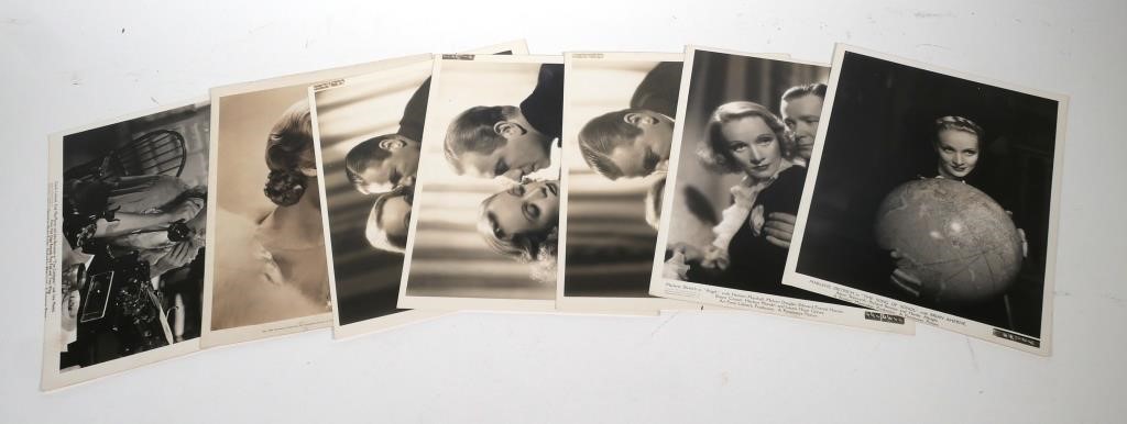 Appraisal: Seven vintage silver gelatin print photographs of Marlene Dietrich and