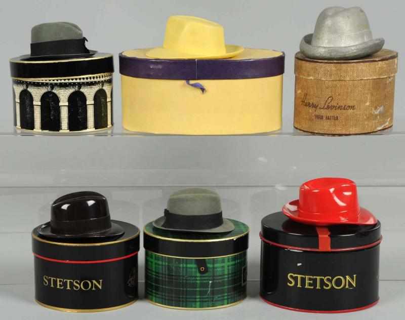 Appraisal: Lot of Miniature Hat Boxes with Hats Nice assortment and