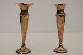 Appraisal: PAIR OF STERLING SILVER TRUMPET VASES