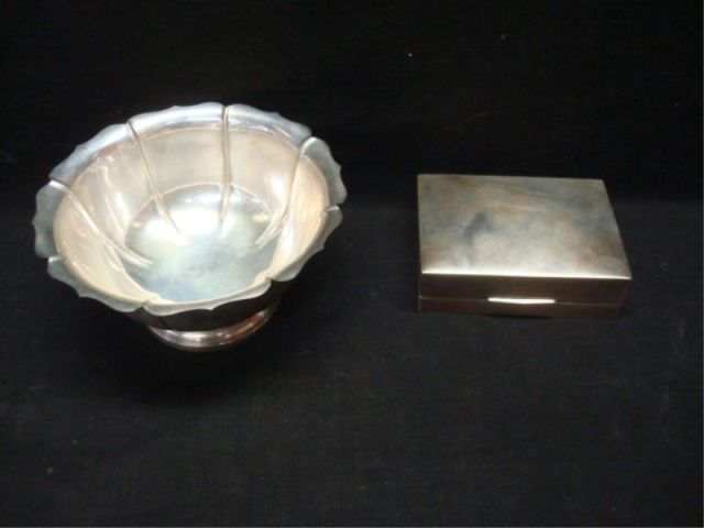 Appraisal: Sterling Silver Box and Bowl From a Bronxville NY estate