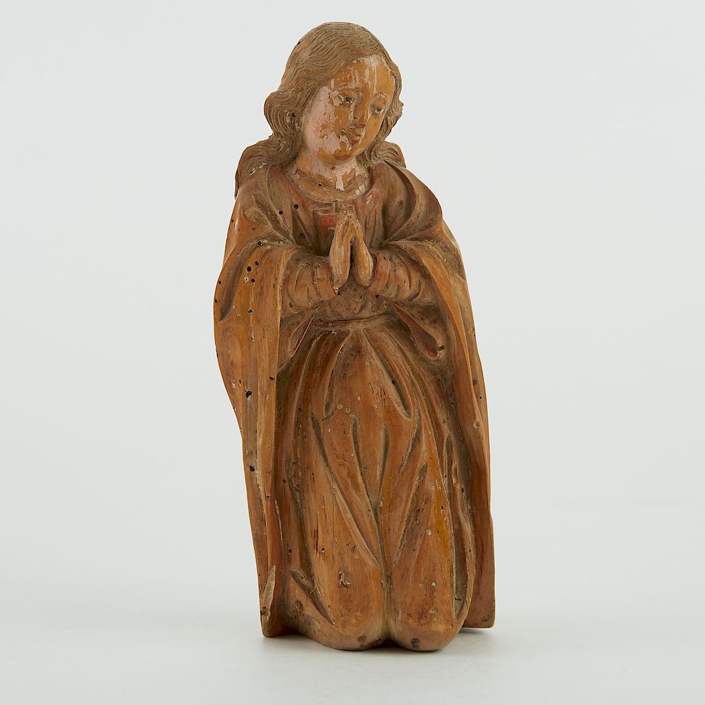 Appraisal: German Wood Virgin c - German limewood creche figure of