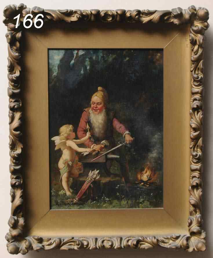 Appraisal: Herman Michaelski Repairing Cupid's Arrow '' x '' oil on