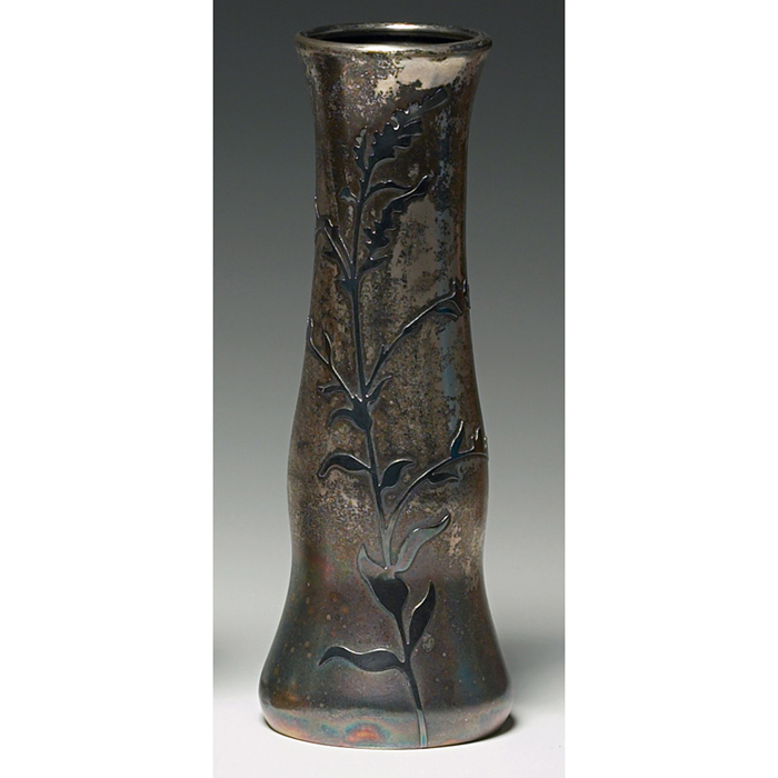 Appraisal: Heintz vase sterling on bronze X h x w