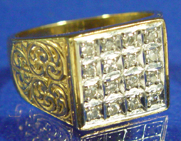 Appraisal: ct gold and diamond gentleman's designer ring