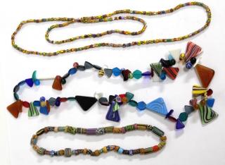 Appraisal: Italian Multicolor Glass Bead Necklaces All of eclectic and irregular