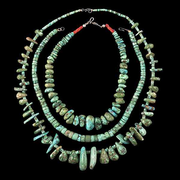 Appraisal: Navajo Turquoise Nugget Necklaces Collected by Virginia Doneghy - lot