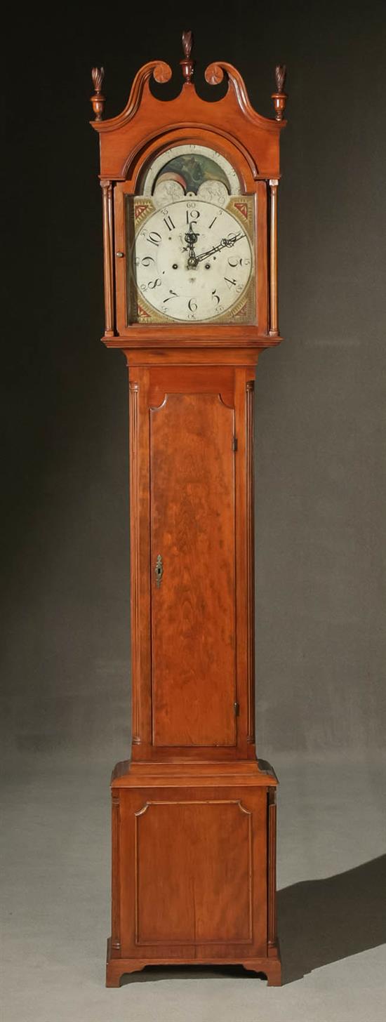 Appraisal: Chippendale Cherry Tall Case Clock Pennsylvania Circa - Having a