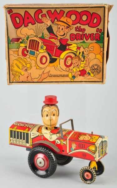 Appraisal: Tin Litho Marx Dagwood the Driver Wind-Up Toy Description American