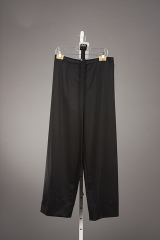 Appraisal: Andr Laug black silk slacks with belt Approx size -