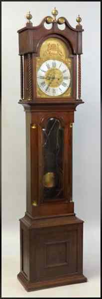 Appraisal: MAHOGANY TALL CASE CLOCK With two weights and a pendulum