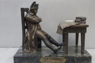 Appraisal: Carlier P La Pensee Bronze Sculpture Inkwell after Raffet Identified