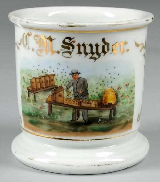 Appraisal: Beekeeper Shaving Mug Description Marked with the name C M