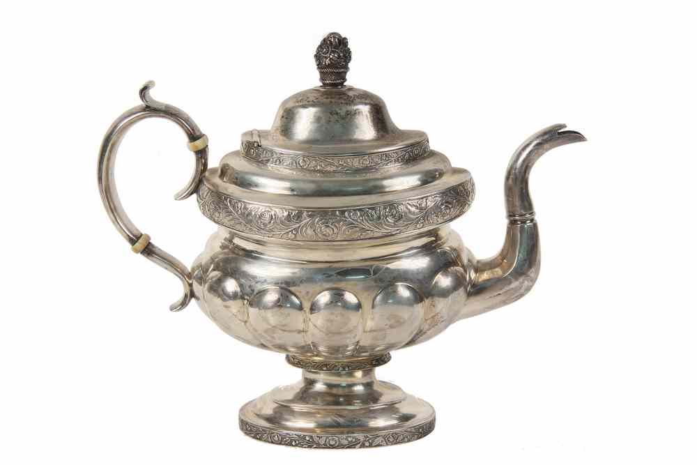 Appraisal: COIN SILVER TEAPOT - American Coin Silver Teapot ca marked