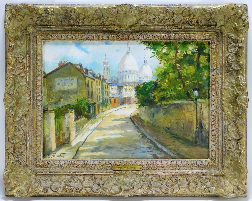 Appraisal: Charles Blondin French Impressionist Painting France - Depicts an empty