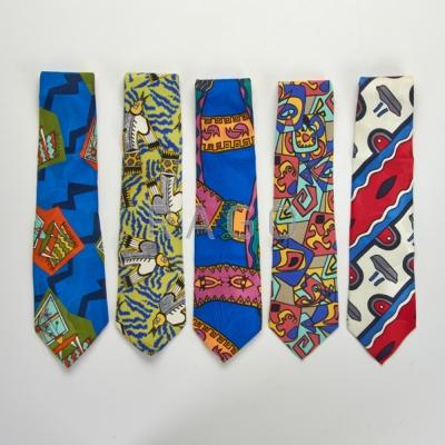 Appraisal: MEMPHIS MILANO Five silk ties Italy s All marked x