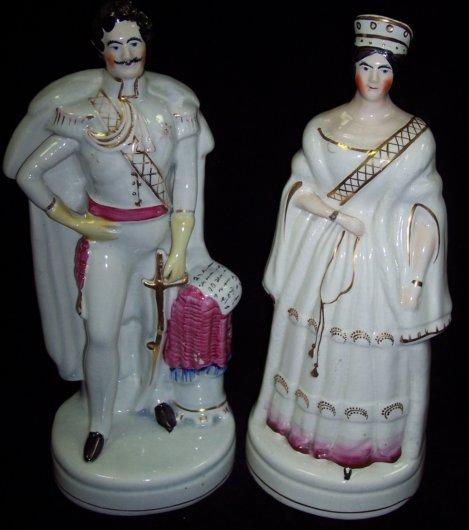 Appraisal: A pair of Staffordshire figures Victoria and Albert cm high