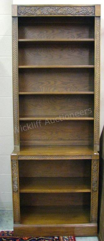 Appraisal: A Romweber Viking Oak bookcase with four shelves with open