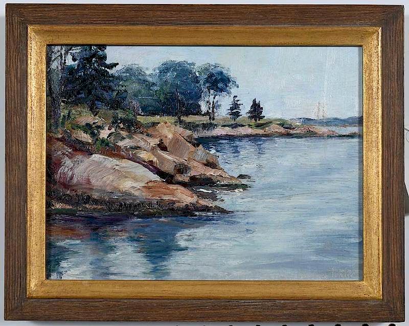 Appraisal: American School th century North Shore Landscape signed lower right