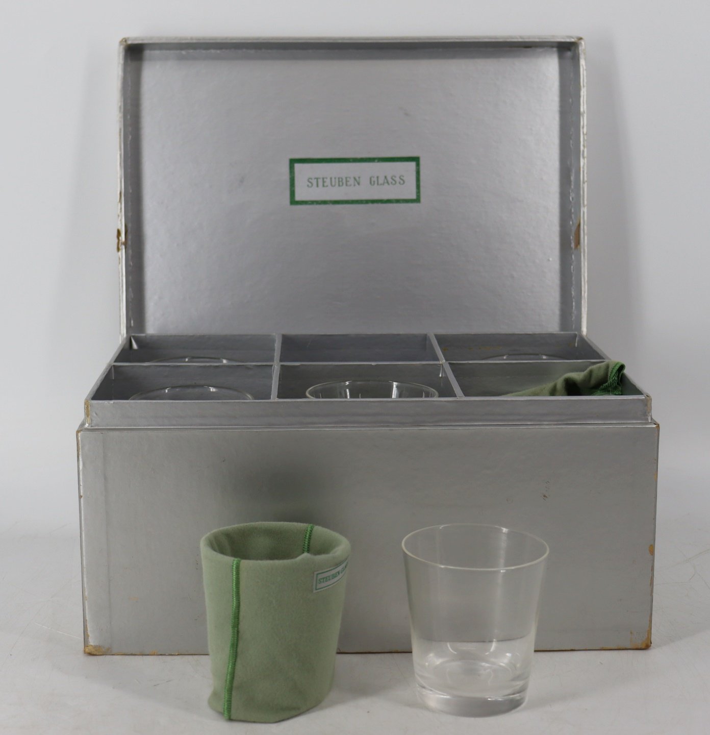 Appraisal: STEUBEN GLASS TUMBLERS IN PRESENTATION CASE Nice set of glass