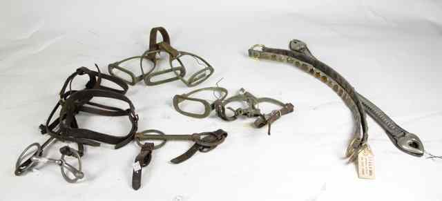 Appraisal: A snaffles bit various straps a pair of spurs etc