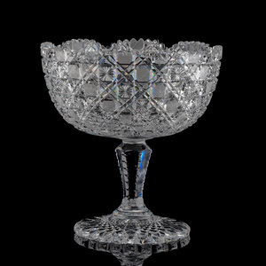 Appraisal: A Brilliant-Period Harvard Cut Glass Pedestal Bowl Height x diameter