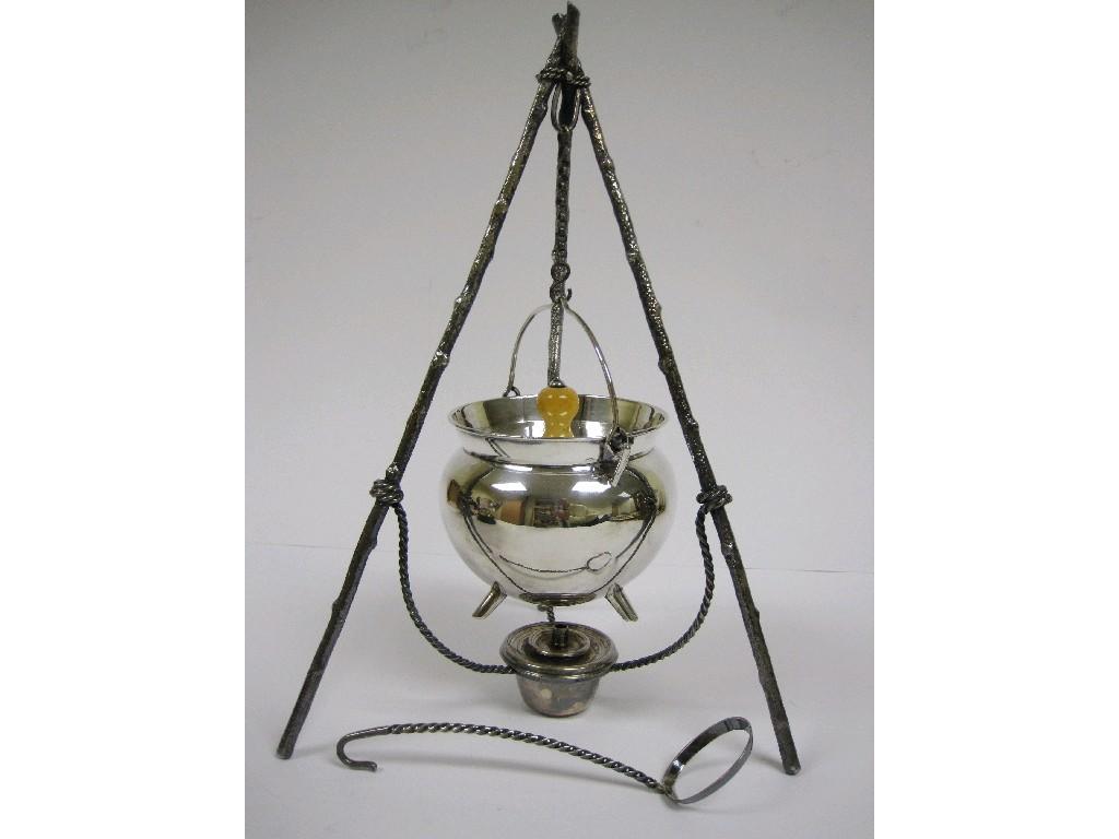 Appraisal: A plated Egg Boiler in the form of a witches