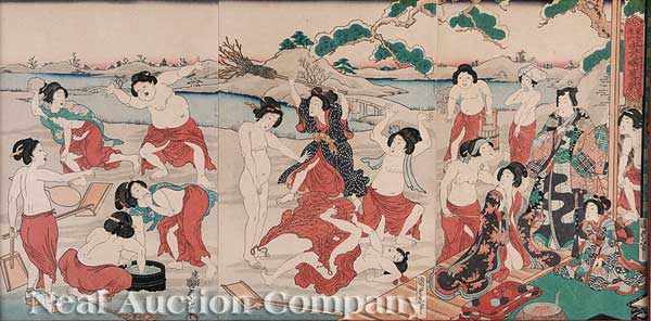 Appraisal: Utagawa Kunisada Utagawa Toyokuni III Japanese - two woodblock prints