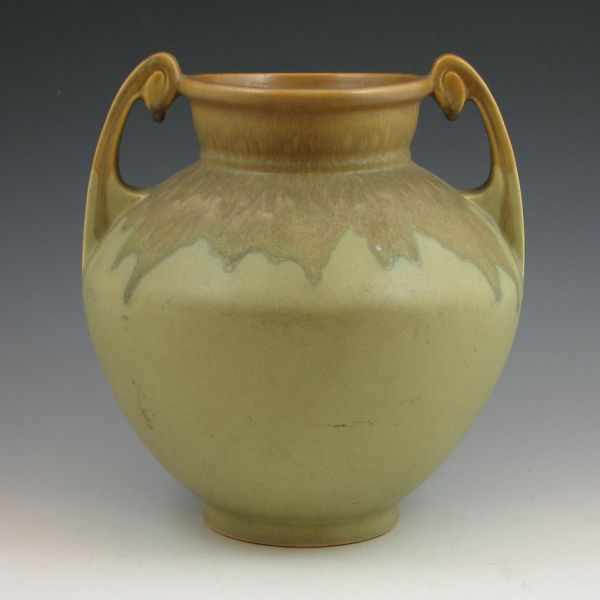 Appraisal: Roseville Carnelian I - '' handled vase in olive green