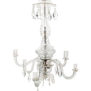 Appraisal: An English Cut Glass Six-Light Chandelier Late th Early th