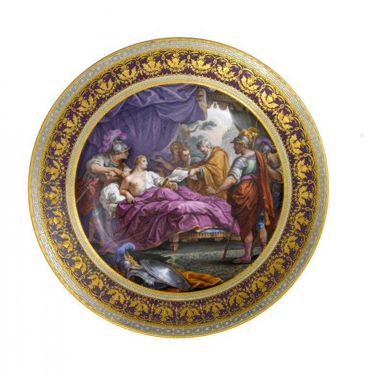 Appraisal: A VIENNA STYLE PLATE painted with Alexander the Great and